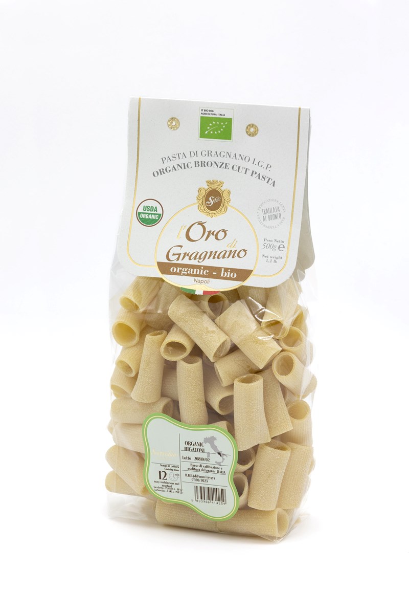 Packet of Rigatoni with durum wheat from Gragnano