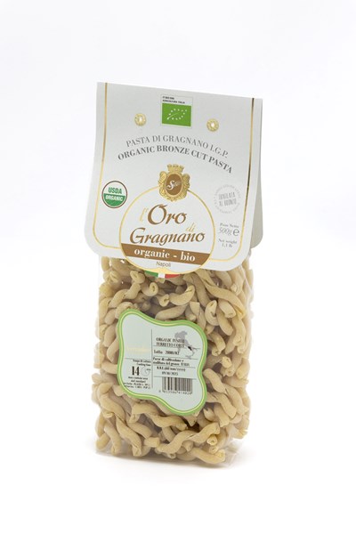 Packet of Fusilli ferreto corti with durum wheat from Gragnano