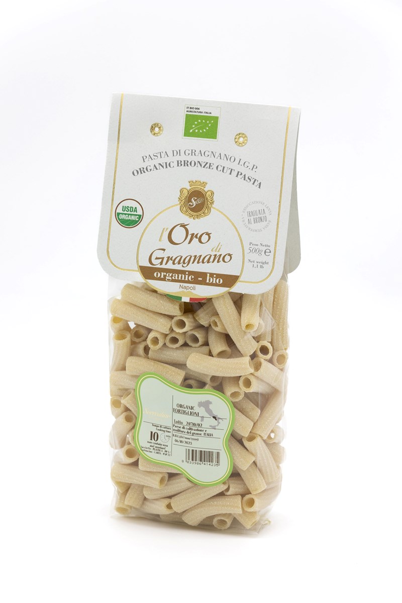 Packet of Tortiglioni with durum wheat from Gragnano