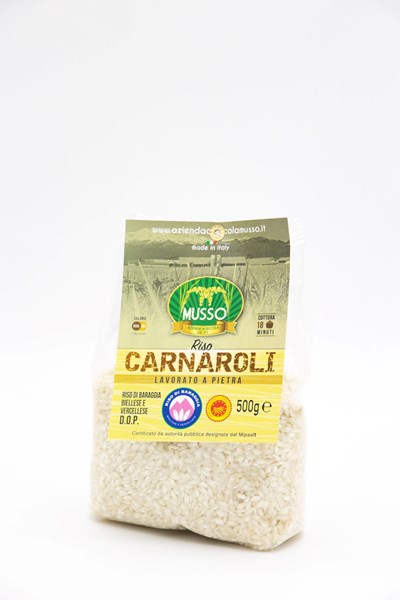 Hard plastic bag of carnaroli rice PDO