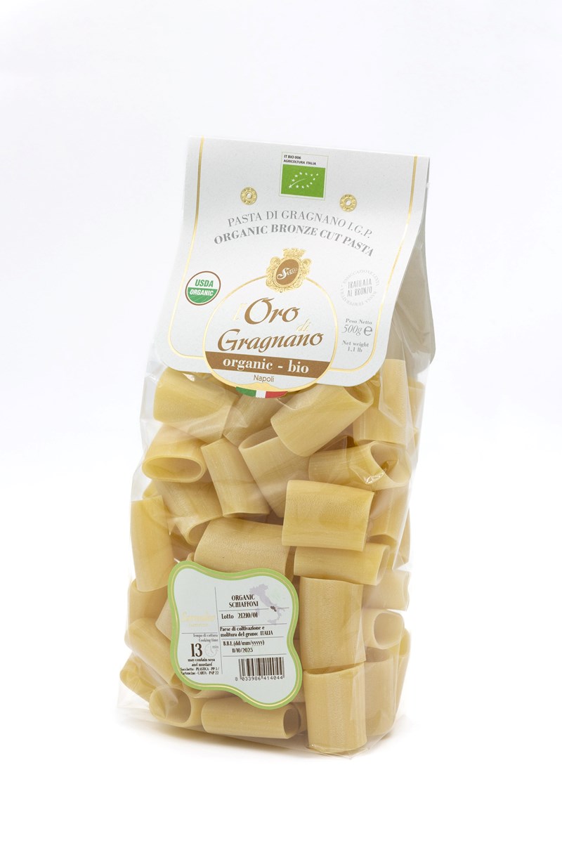 Packet of Schiaffoni with durum wheat from Gragnano