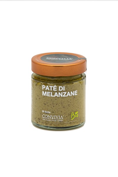 Jar of organic eggplant pâté