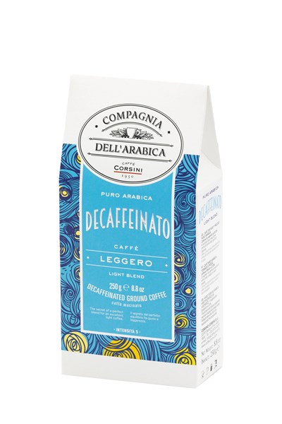 Can of decaffeinated arabica beans