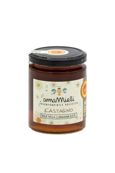 Jar of organic chestnut honey