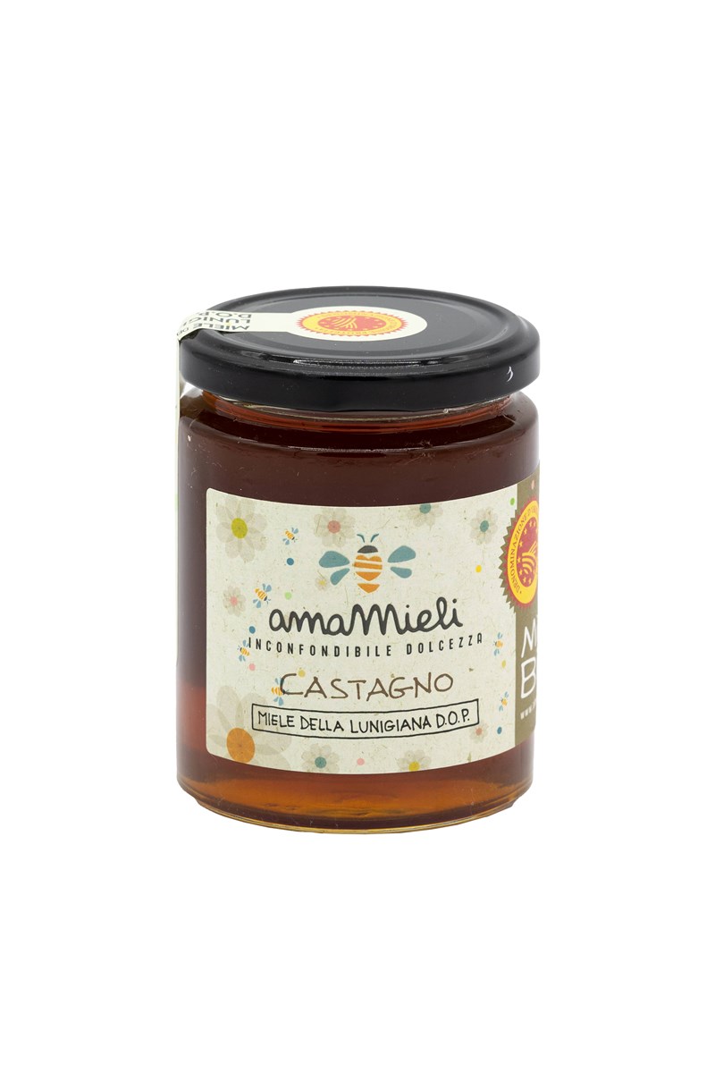 Jar of organic chestnut honey